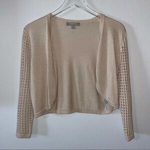 Neiman Marcus The Cashmere Collection Cream Cropped Cardigan